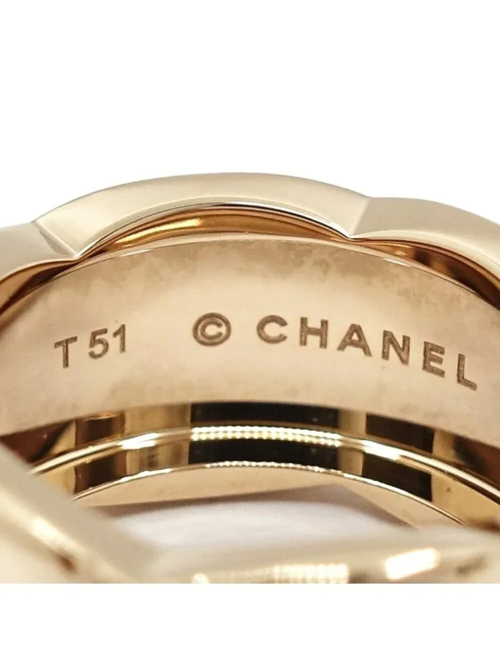 Chanel 18K Pink Gold Coco Crush Ring Large
